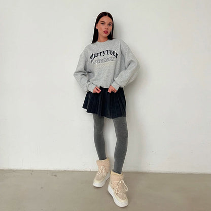 Women's sweatshirt with stylish logo and casual cut NOVAE