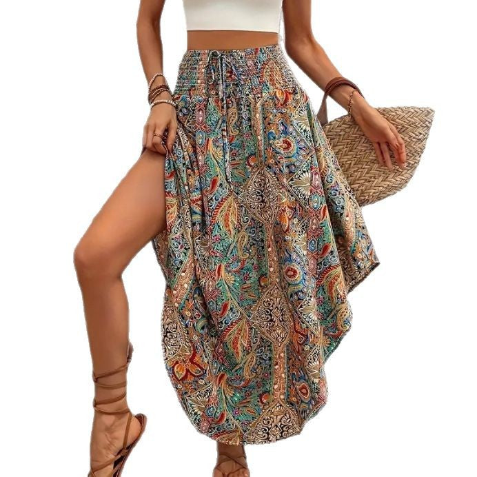 Women's Elegant Maxi Skirt with Modern Chevron Pattern NOVAE