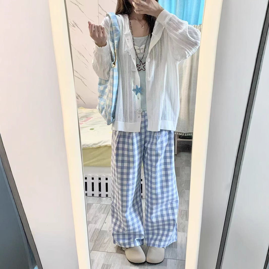 Women's cardigan with airy openwork pattern and practical pockets NOVAE