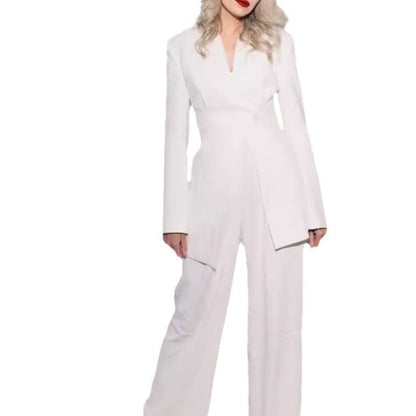 Women's elegant blazer jacket with structured satin material NOVAE