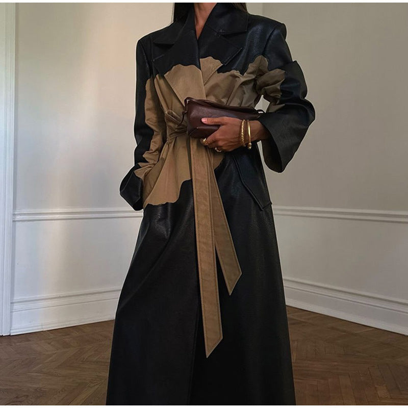 Women's Fashionable Windbreaker Coat with Belt and Pockets NOVAE