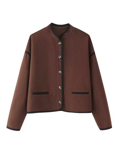 Women's elegant transitional jacket with decorative buttons NOVAE