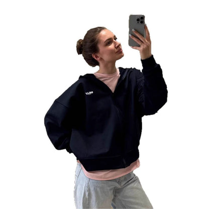 Women's hoodie with artistic angel motif and fashionable NOVAE lettering