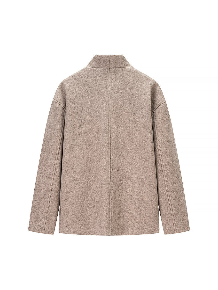 Women's elegant winter jacket with double button placket and stand-up collar NOVAE