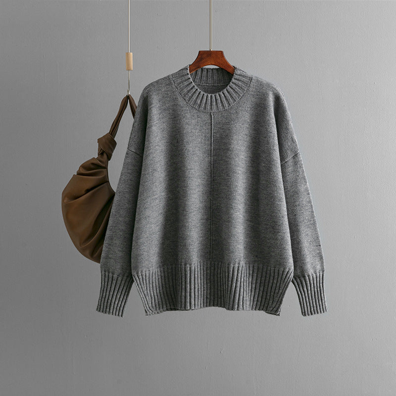 Women's Oversized Knit Sweater with Ribbed Cuffs NOVAE