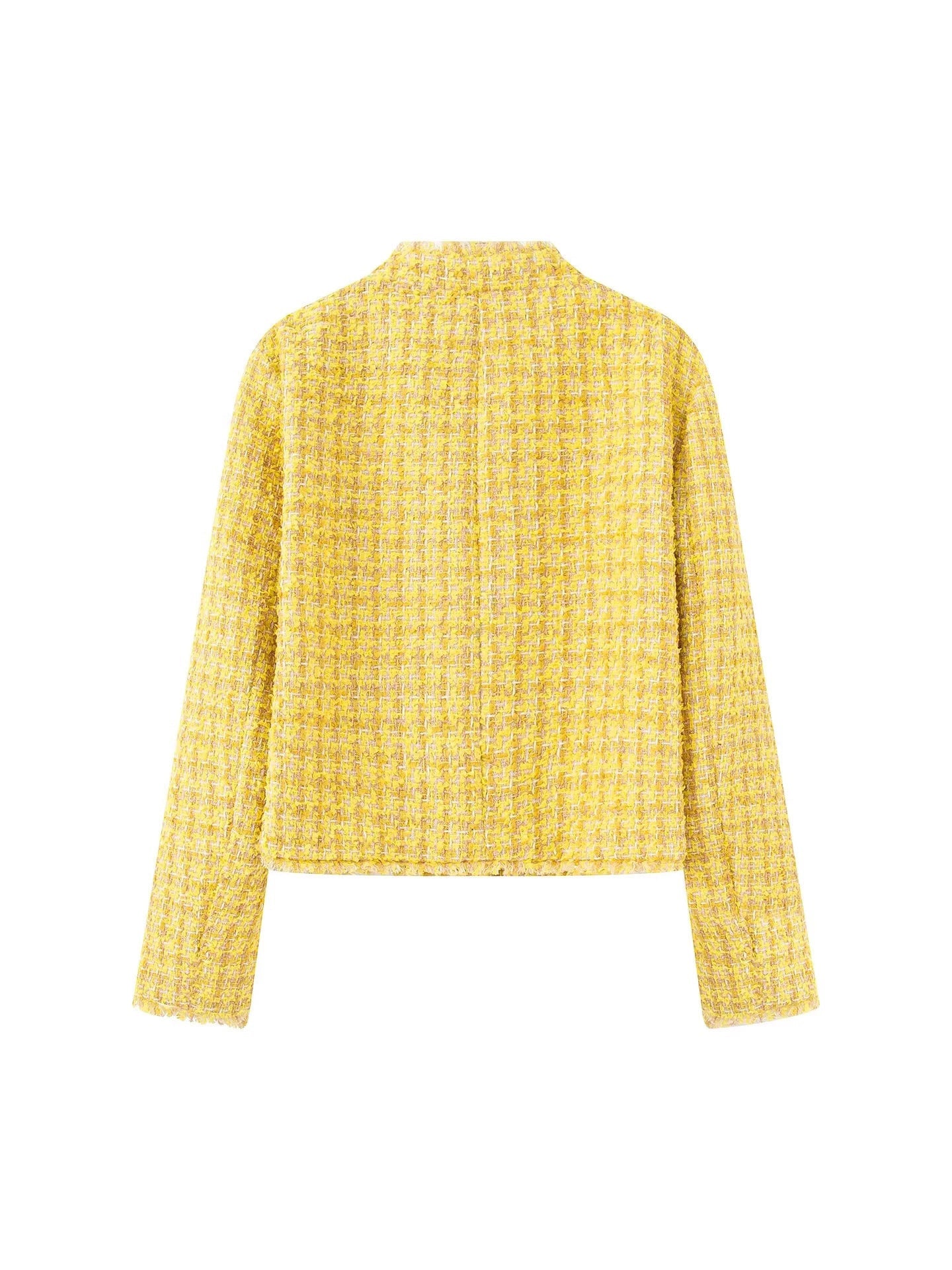 Women's stylish short jacket in a structured tweed design with decorative buttons NOVAE