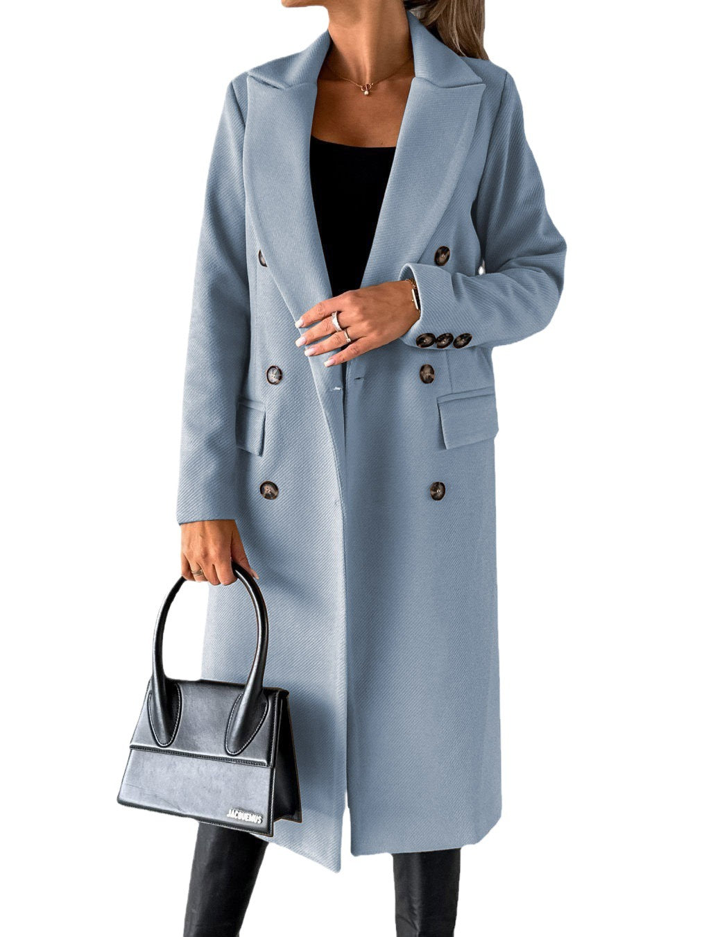 Women's elegant double-breasted coat with practical pockets and high-quality workmanship NOVAE