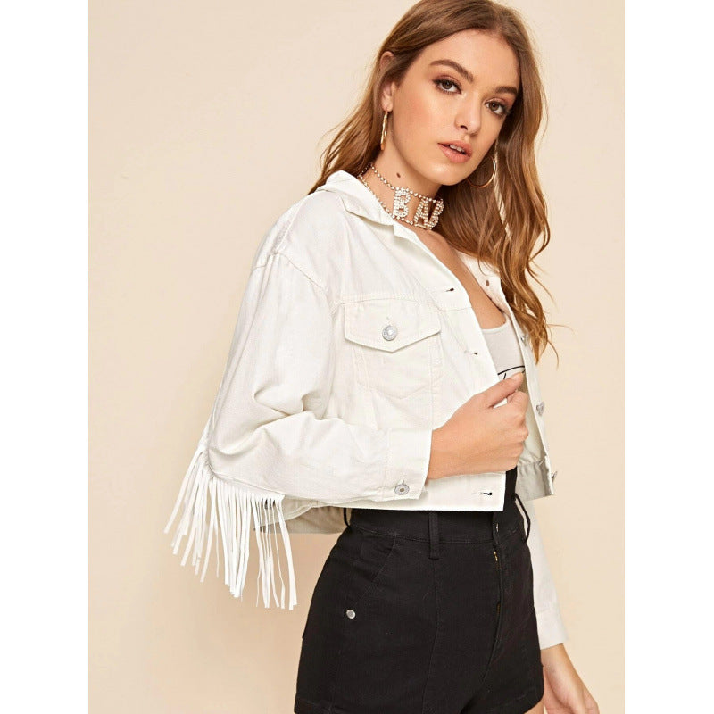 Ladies
 Short fringed jacket with trendy design and casual cut NOVAE