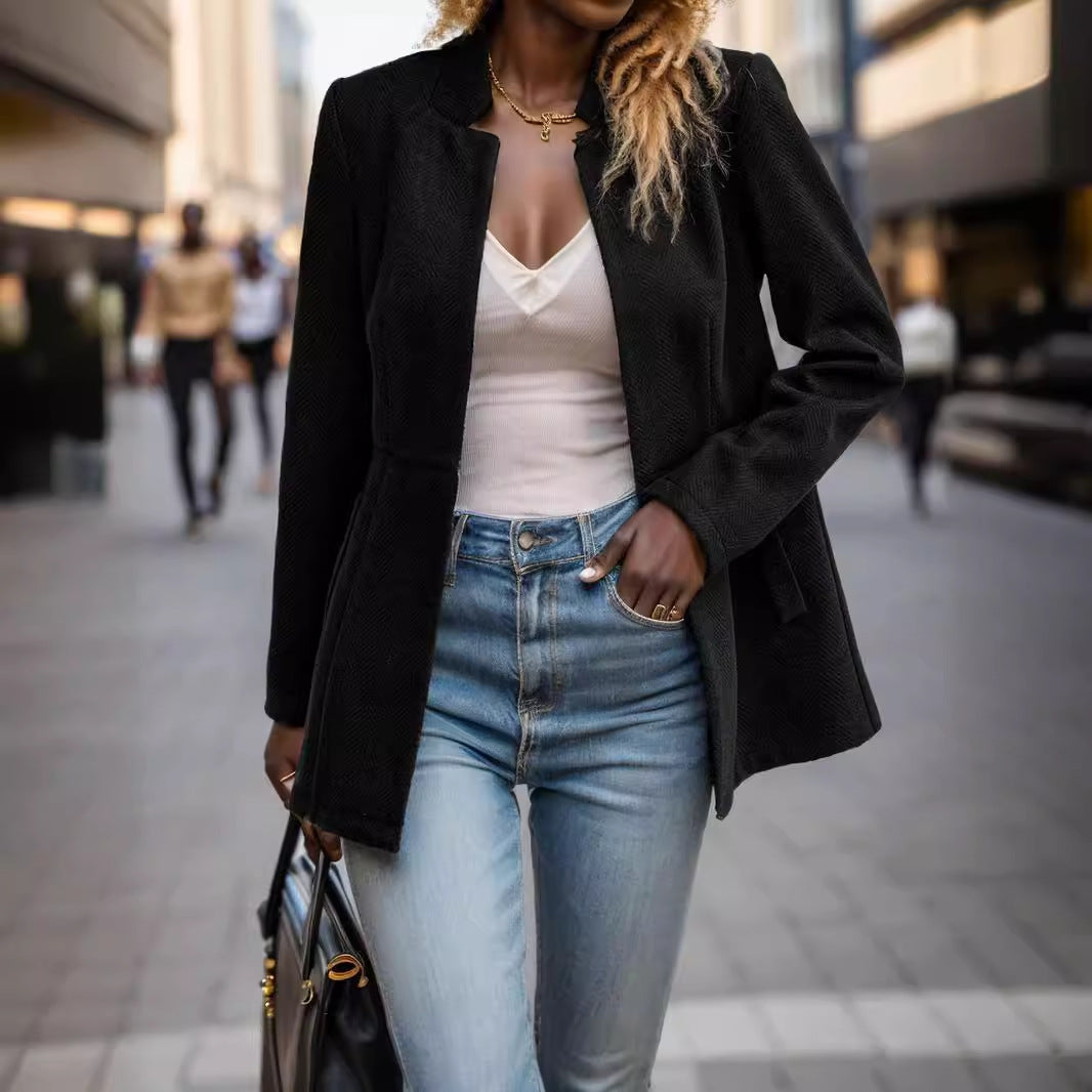 Women's elegant herringbone blazer with a tailored silhouette NOVAE