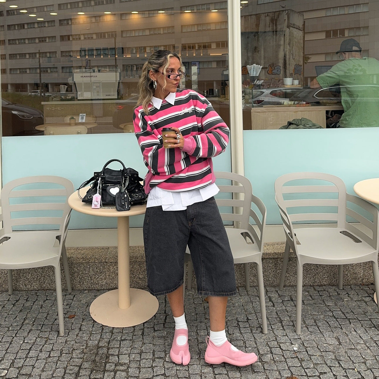 Women's casual striped sweater with a modern cut NOVAE