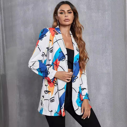 Women's blazer with artistic print and modern cut NOVAE