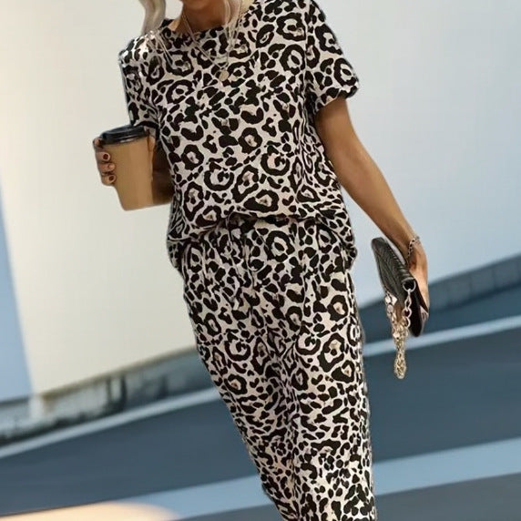 Women's Comfortable Leopard Print Lounge Set NOVAE