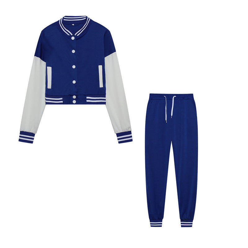 Women's sporty set with cropped jacket and jogging pants in a modern look NOVAE