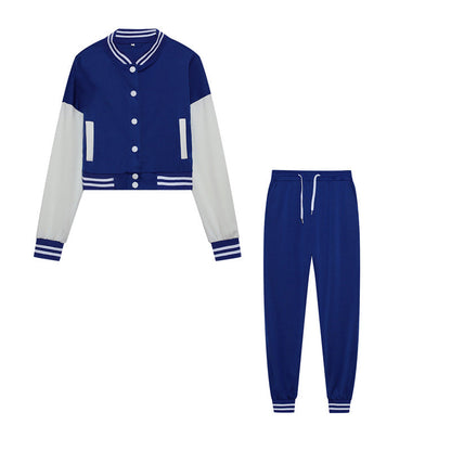 Women's sporty set with cropped jacket and jogging pants in a modern look NOVAE