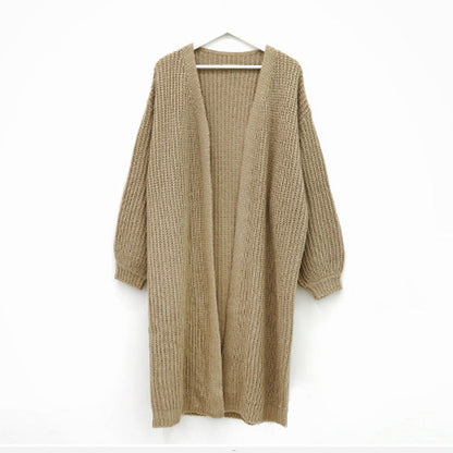 Women's chunky knit cardigan with open cut and comfortable sleeve cuffs NOVAE