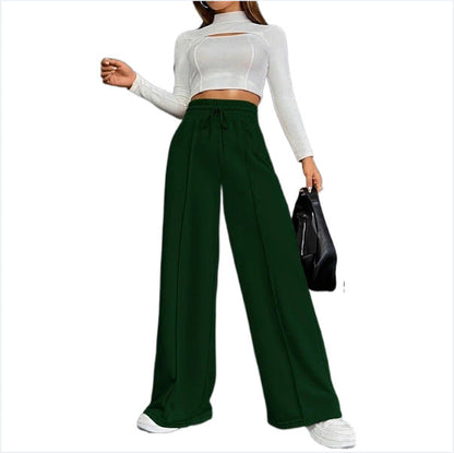 Women's wide-leg sports trousers with elasticated waistband and side pockets NOVAE