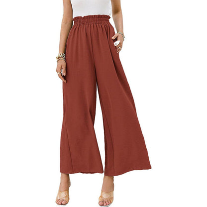 Women's Wide Palazzo Trousers with Elastic Waistband NOVAE