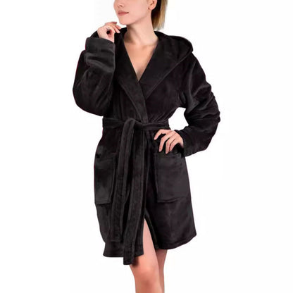 Women's bathrobe made of soft microfiber fabric NOVAE