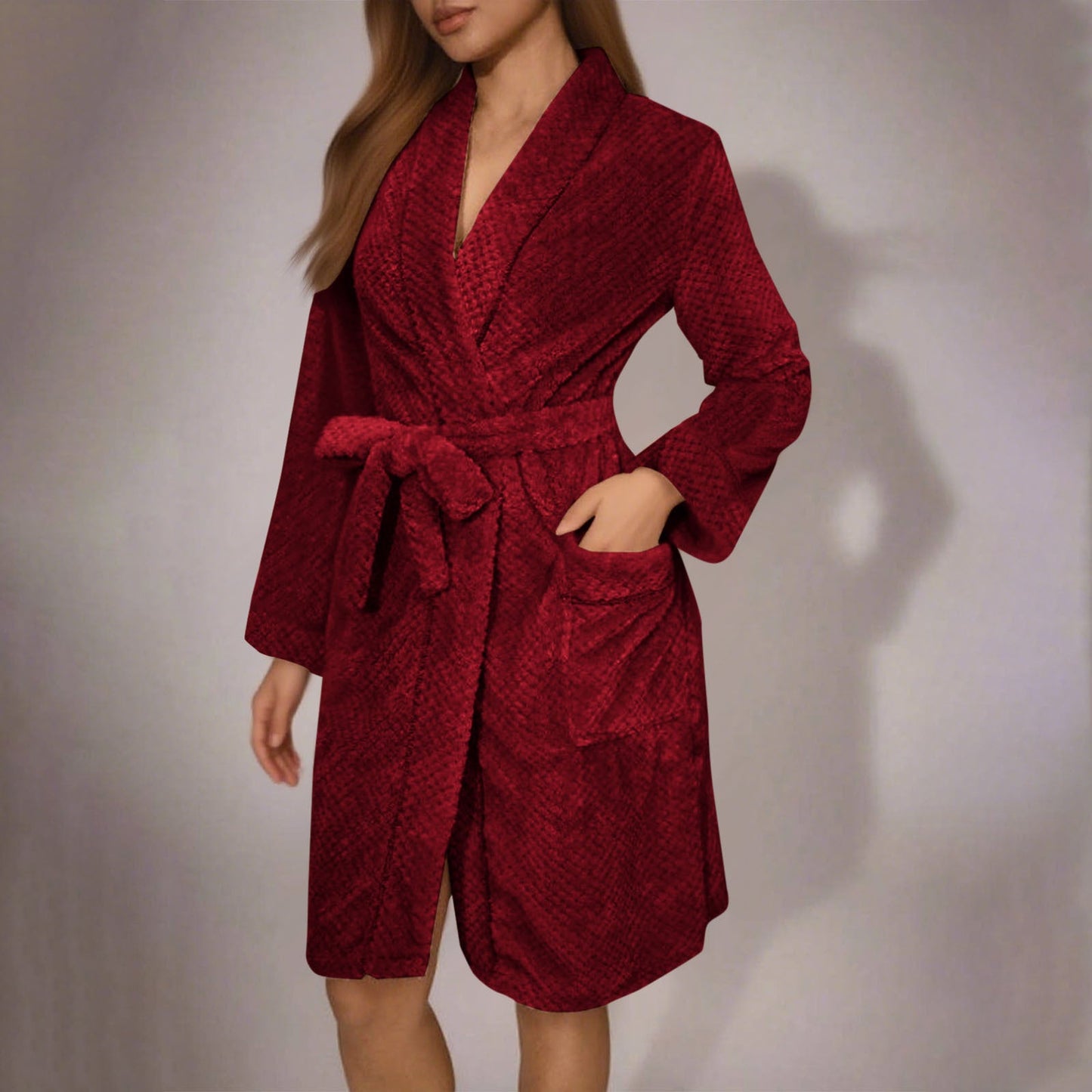 Women's Cozy Bathrobe with Belt and Pockets NOVAE