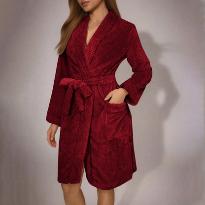 Women's Cozy Bathrobe with Belt and Pockets NOVAE