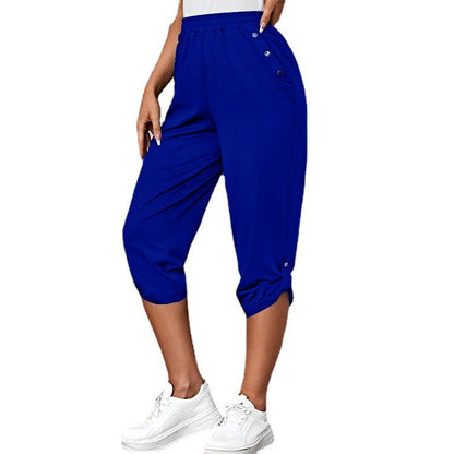 Women's sporty leisure trousers with elasticated waistband and practical side pockets NOVAE
