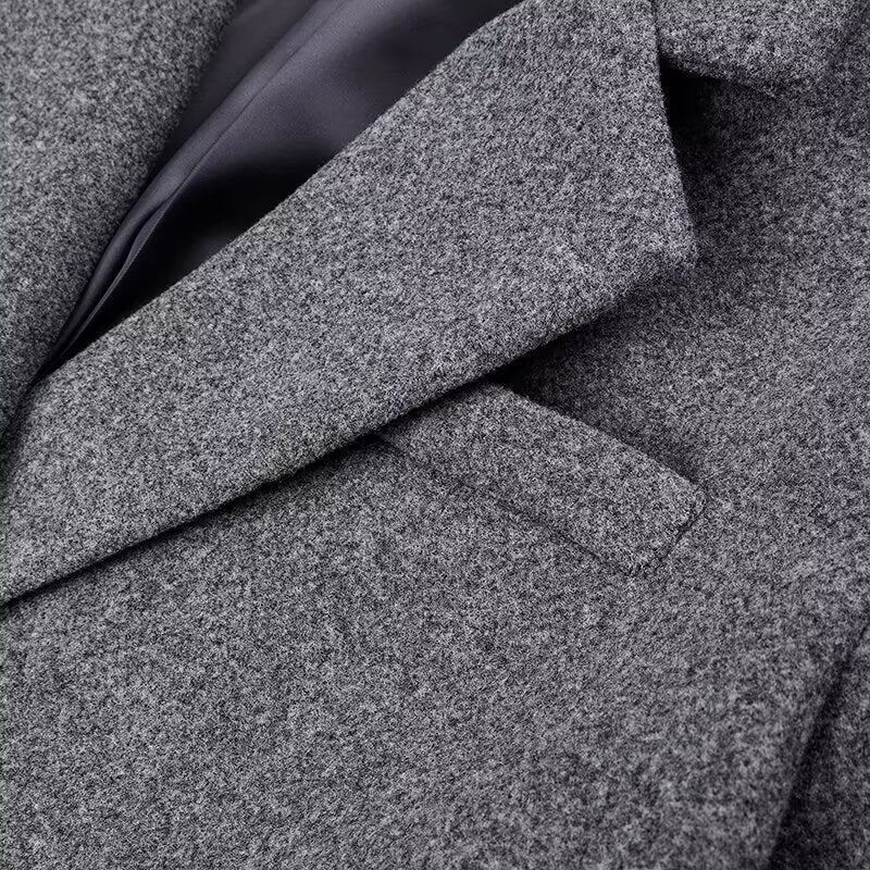 Women's elegant maxi coat with double button placket NOVAE