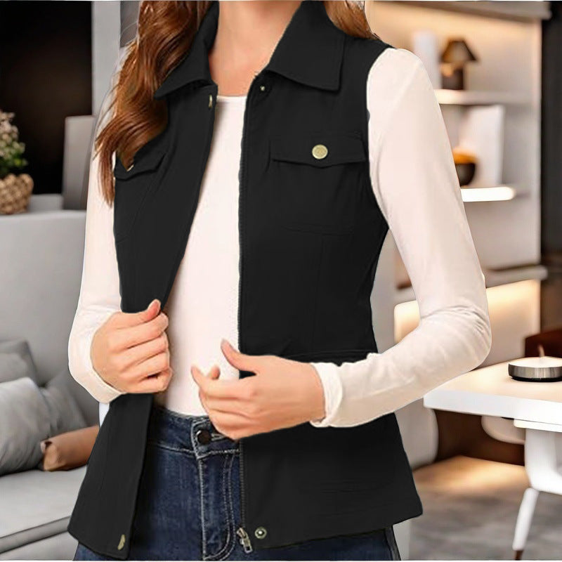 Women's stylish vest with practical pockets NOVAE