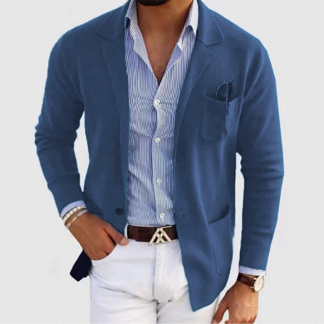 Men's elegant fine knit blazer with practical pockets NOVAE