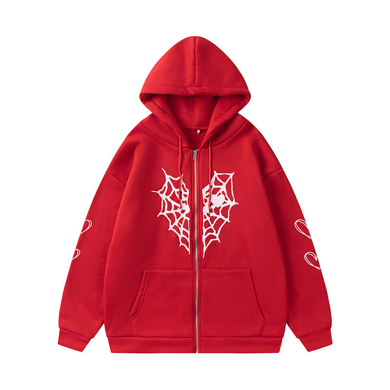Women's hooded jacket with striking spider motif and practical pockets NOVAE