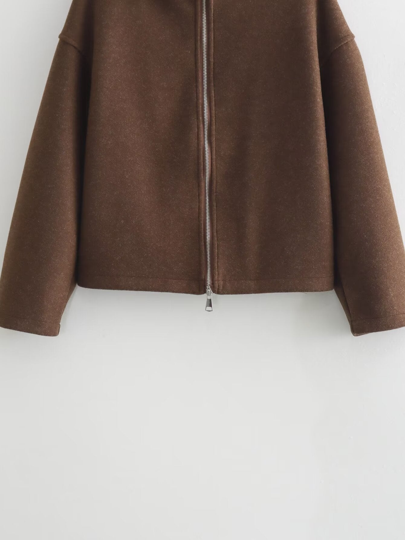 Women's contemporary transitional jacket with high-quality stand-up collar and full-length zipper NOVAE