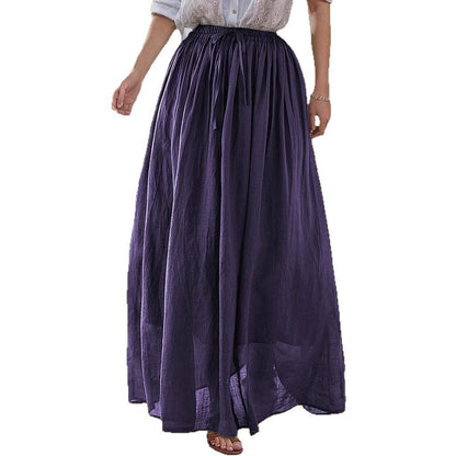 Women's elegant maxi skirt with a flowing cut and practical tie straps NOVAE