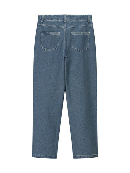 Women's high-waisted jeans in a modern check pattern NOVAE