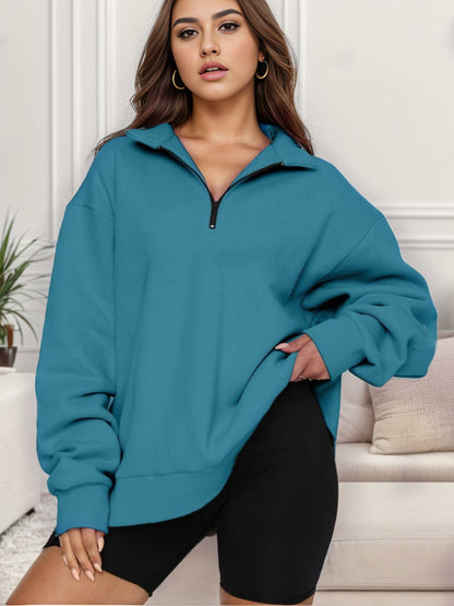 Women's Oversized Sweatshirt with Stand-Up Collar NOVAE