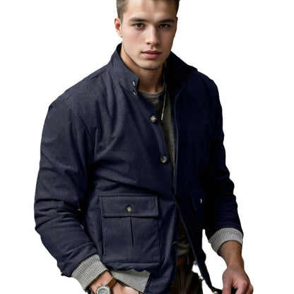 Men's modern corduroy jacket with practical pockets NOVAE