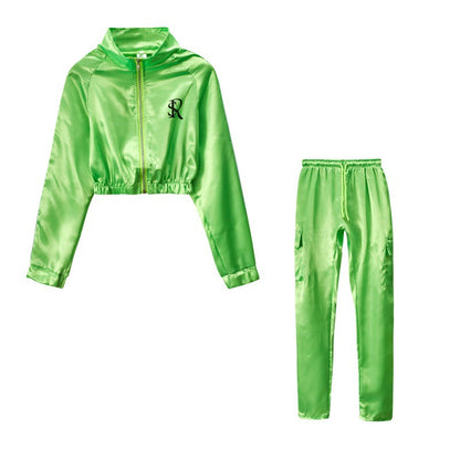 Women's sporty tracksuit set with cropped jacket and jogging pants NOVAE