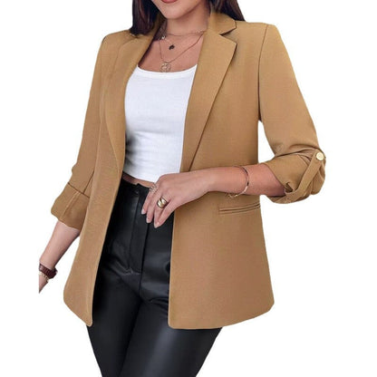 Women's tailored blazer with a highly fashionable cut and asymmetrical sleeves NOVAE