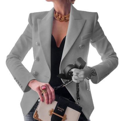 Women's elegant double-breasted blazer with gold buttons NOVAE