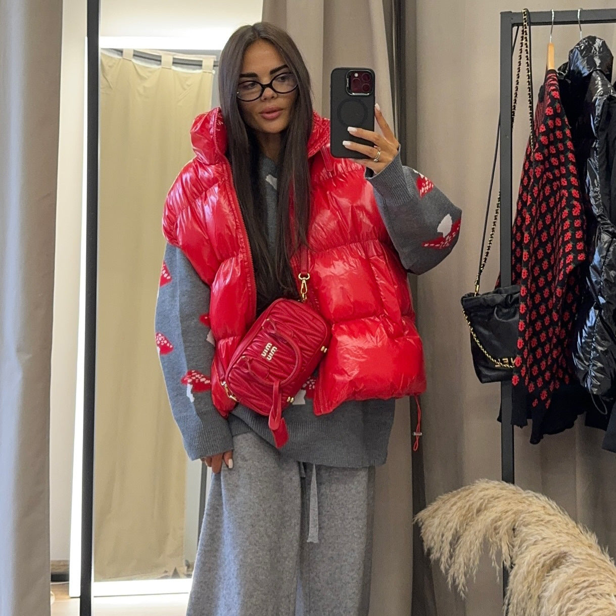 Women's sweater with a creative mushroom design and a casual cut NOVAE