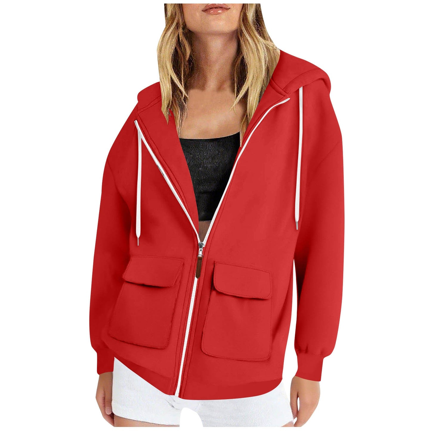 Women's casual hooded jacket with large pockets NOVAE