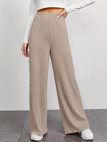 Women's wide-leg knit trousers with a sophisticated textured pattern NOVAE