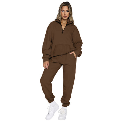 Women's comfortable tracksuit with modern zipper and practical pockets NOVAE