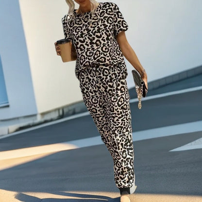 Women's Comfortable Leopard Print Lounge Set NOVAE