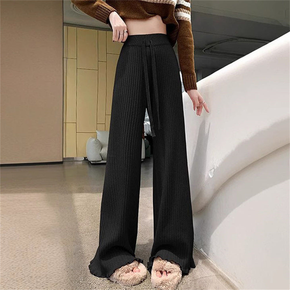 Women's Flowing Knit Trousers with Soft Material and Elegant Hem NOVAE
