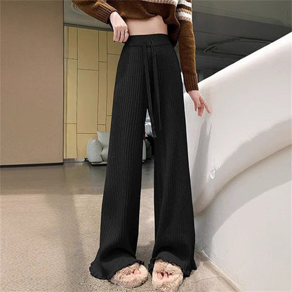 Women's Flowing Knit Trousers with Soft Material and Elegant Hem NOVAE
