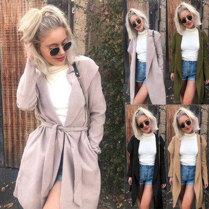 Women's Casual Trench Coat with Modern Cut and Waist Belt NOVAE