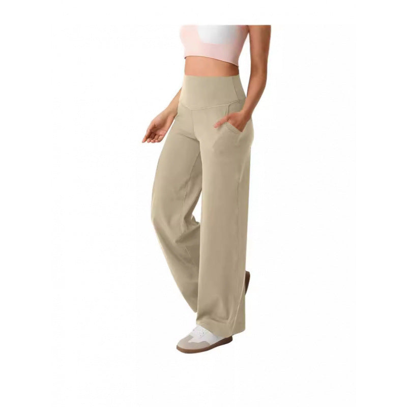 Women's wide-leg high-waisted leisure trousers with practical pockets NOVAE