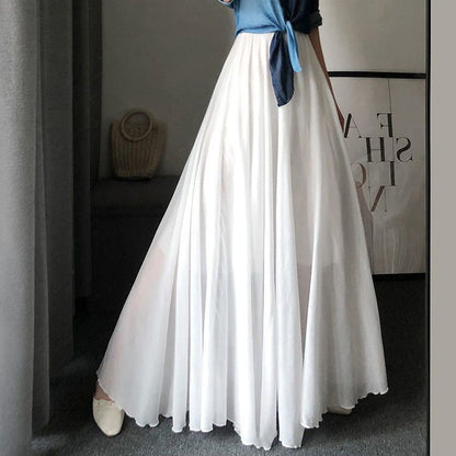 Women's maxi skirt with elastic waistband and soft fabric NOVAE