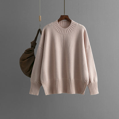 Women's Oversized Knit Sweater with Ribbed Cuffs NOVAE