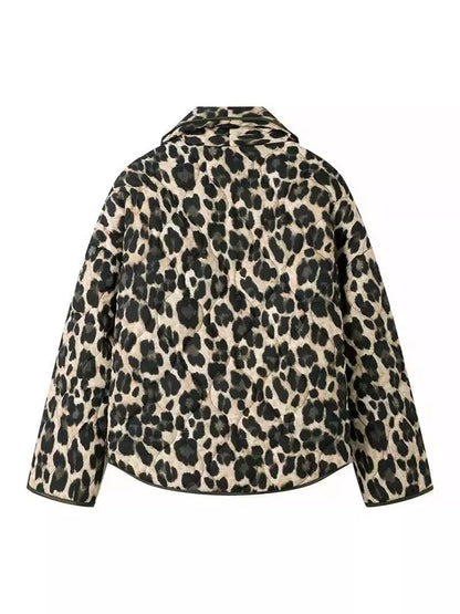 Women's fashionable leopard print jacket in a casual cut with practical pockets NOVAE