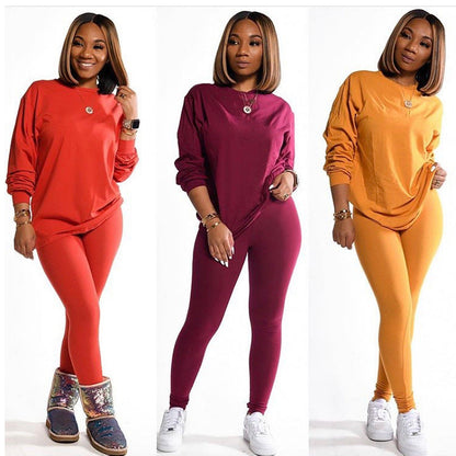 Women's Long Sleeve Pajama Set with Elastic Pants NOVAE